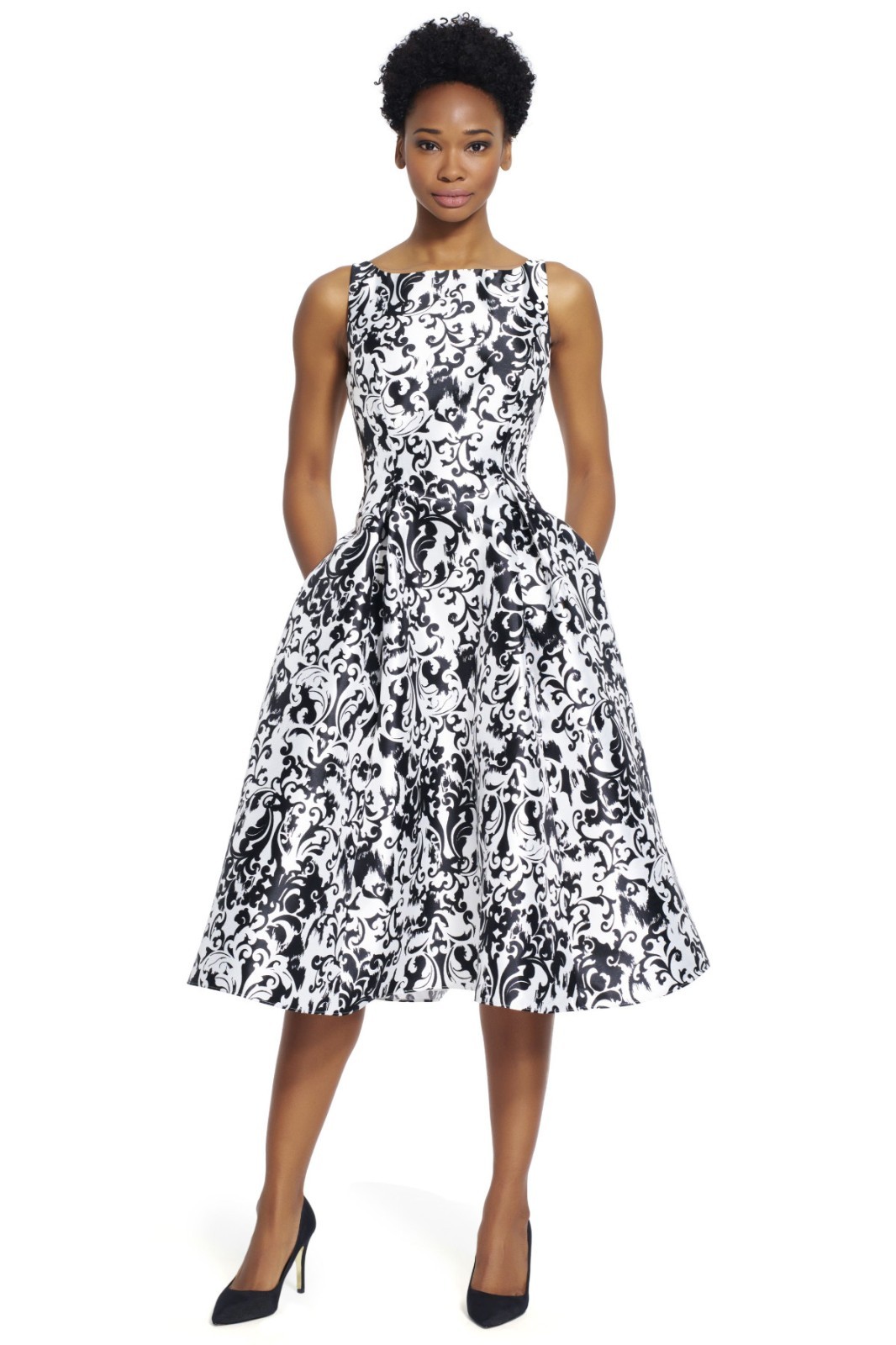New! ADRIANNA PAPELL ~Size 2~ Floral Fit & Flare Dress With Pockets Retail $199
