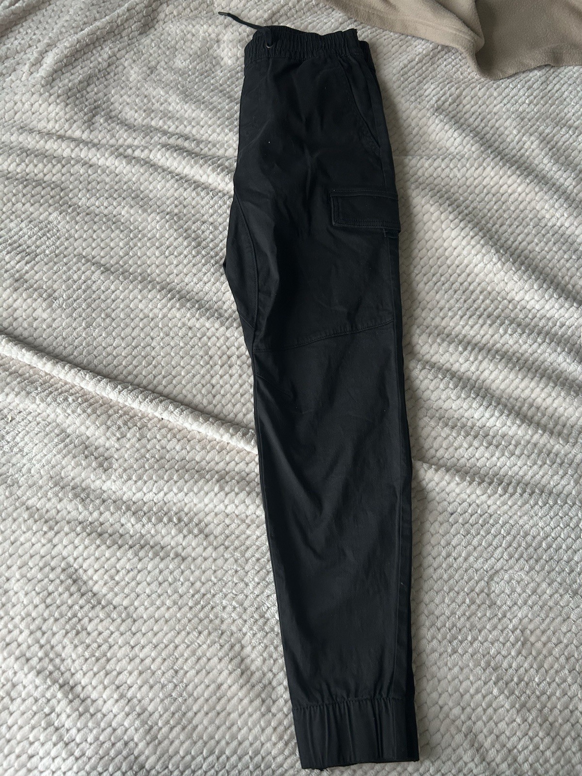 Hollister Black Cotton Jogger Pants XS Drawstring Elastic Waist Cargo Pockets