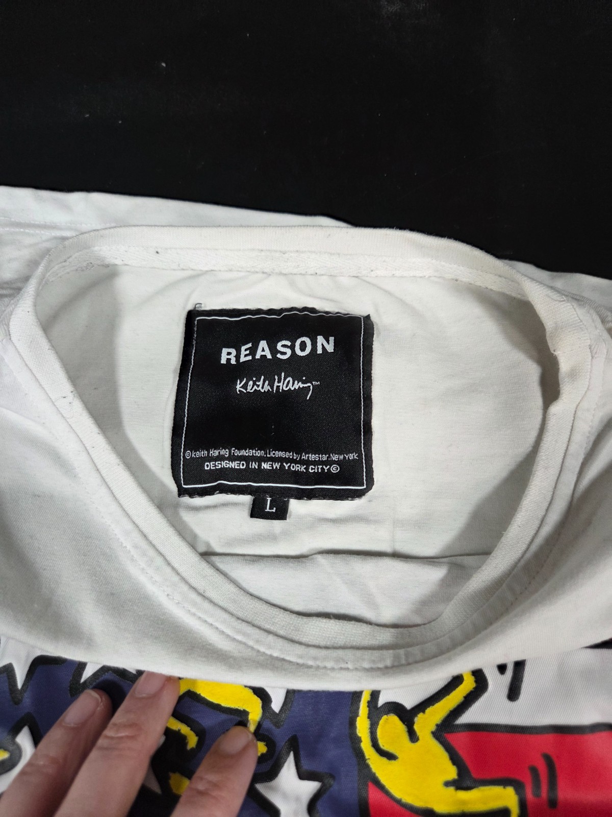 Reason Keith Haring USA Flag White T-shirt Large