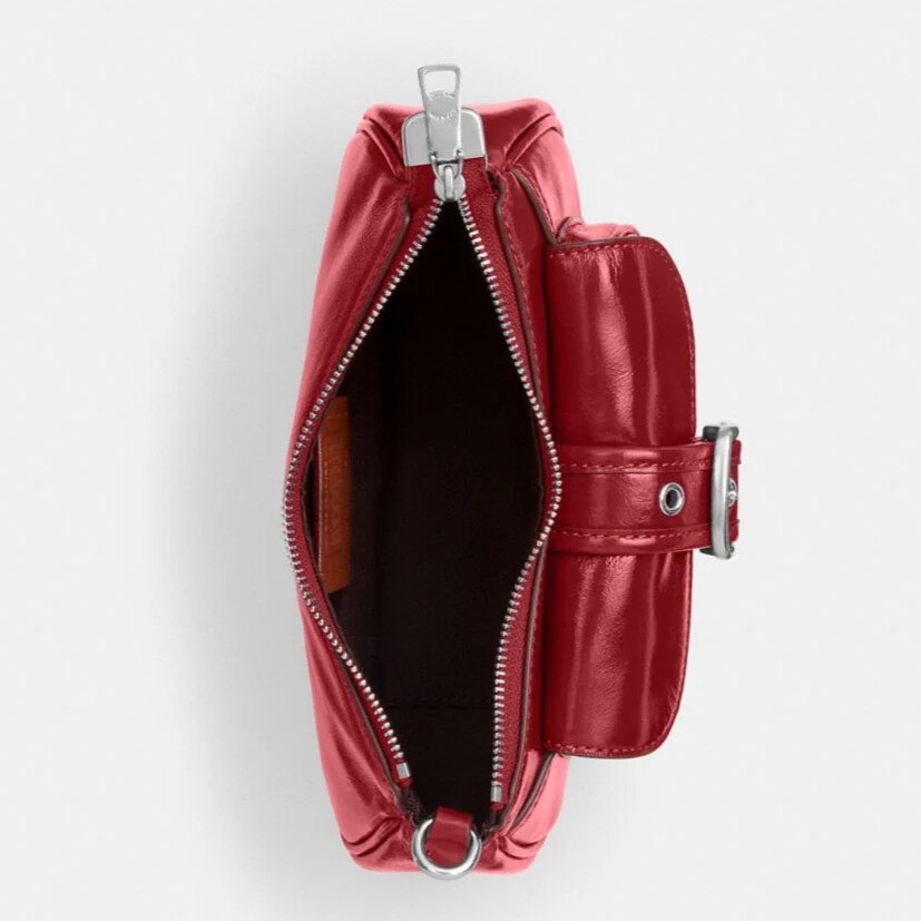 Coach Ashton Mini Shoulder Bag in Red Glazed Leather Crossbody NWT