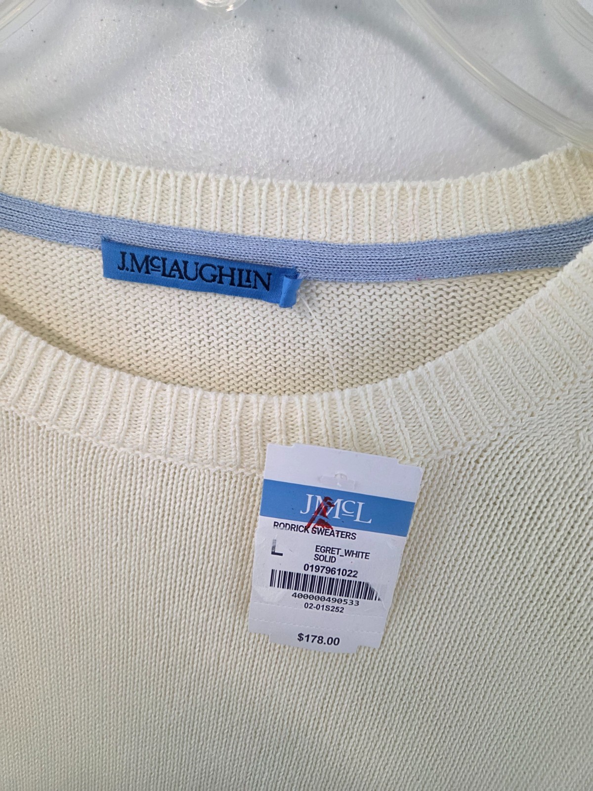 J.Mclaughlin Rodrick Linen-Blend Sweater in Egret White NWT $178