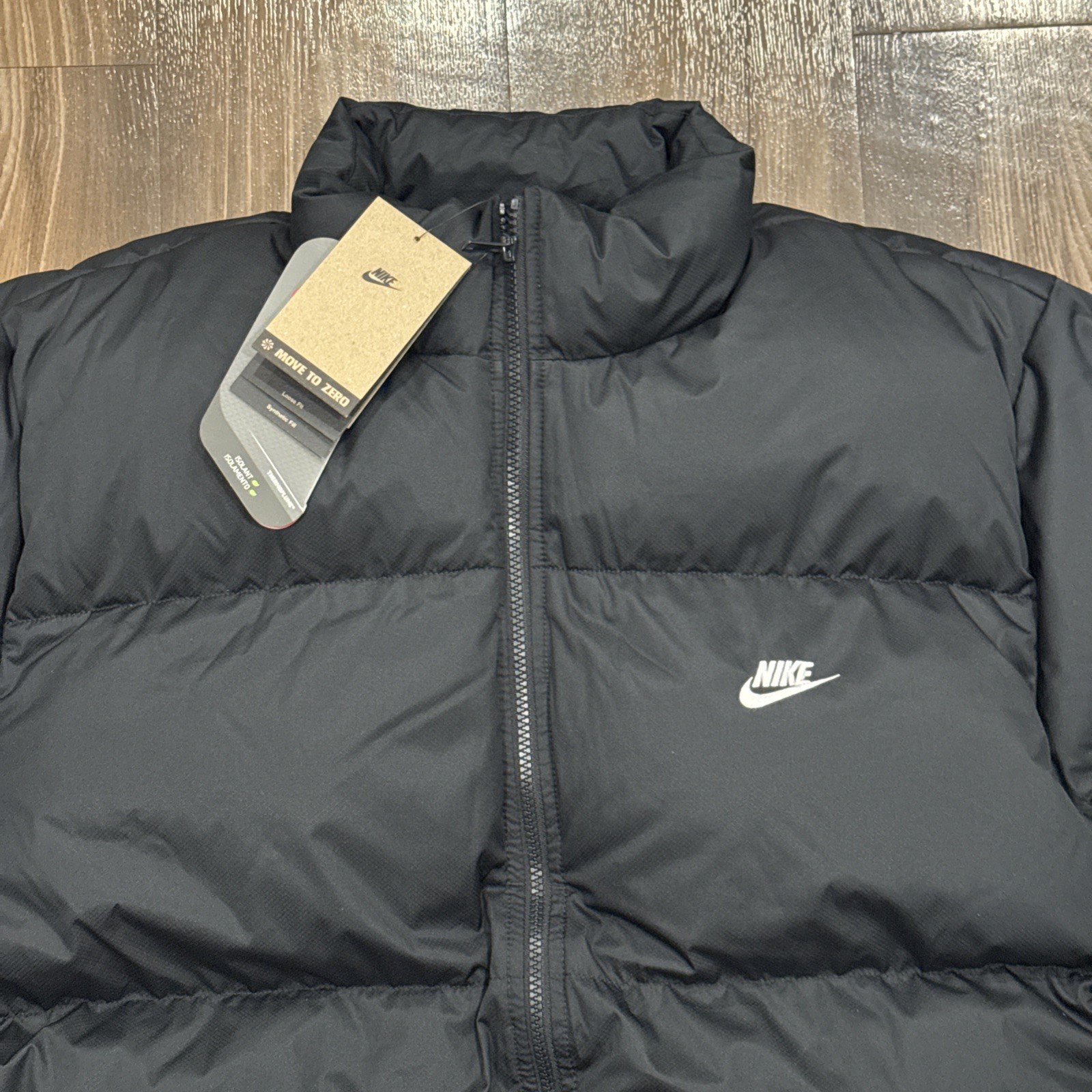 Nike Sportswear Club Puffer Jacket Black White Men’s Size XL FB7368-010 NWT