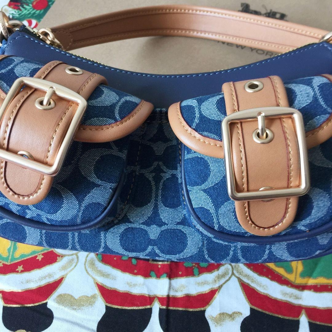 COACH Ashton Baguette Bag In Signature Canvas Denim CY700