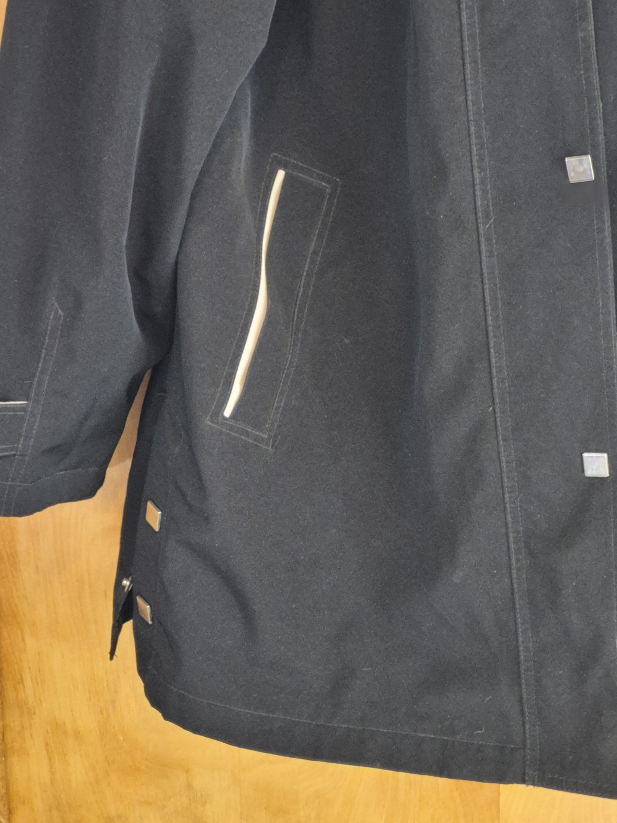 WOMENS SIZE XL 100% POLYESTER HOODED RAIN JACKET CAR COAT EXCELLENT CONDITION