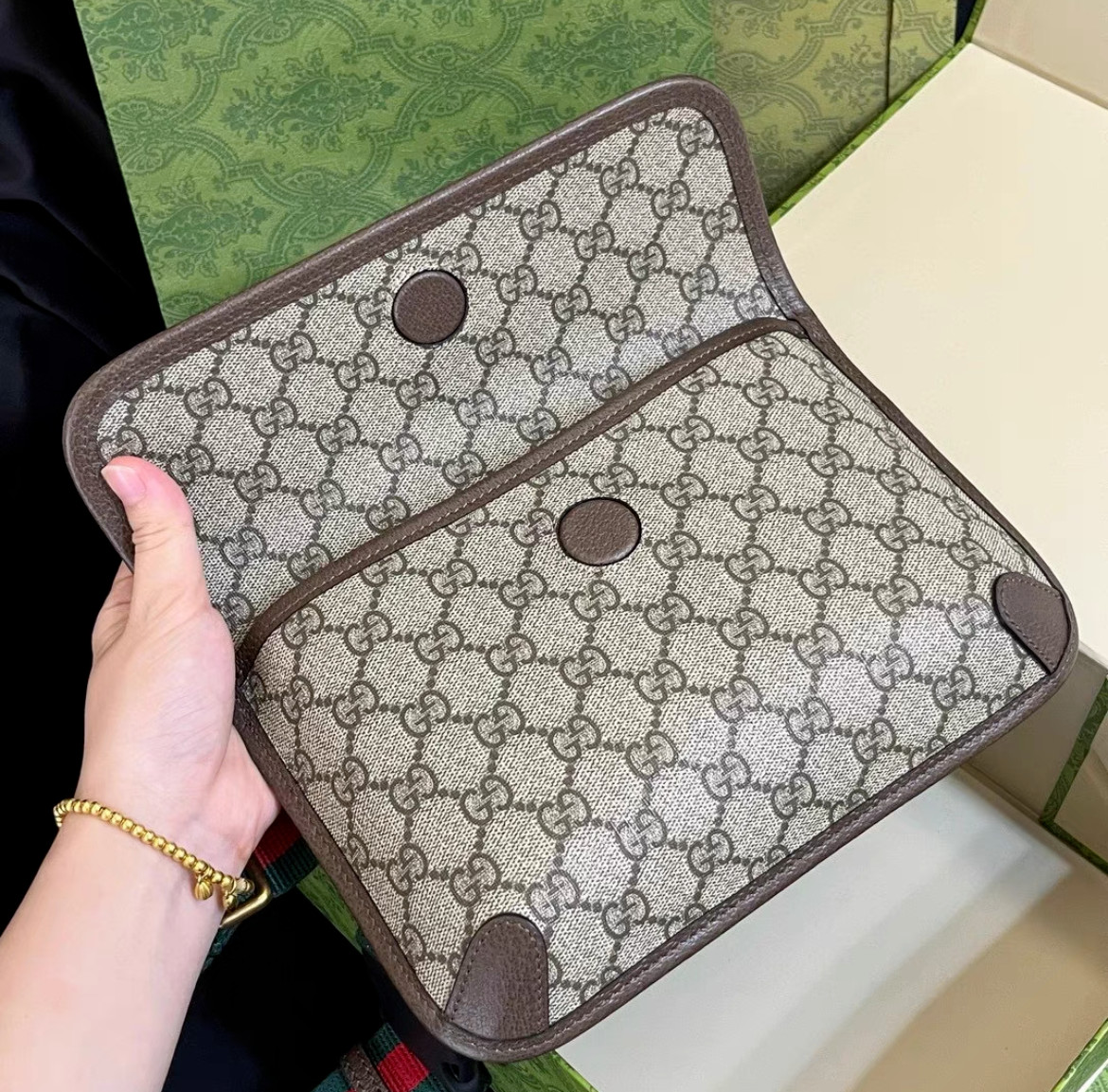 Gucci Neo Vintage GG Belt Bag/ Shoulder Bag Coated Canvas