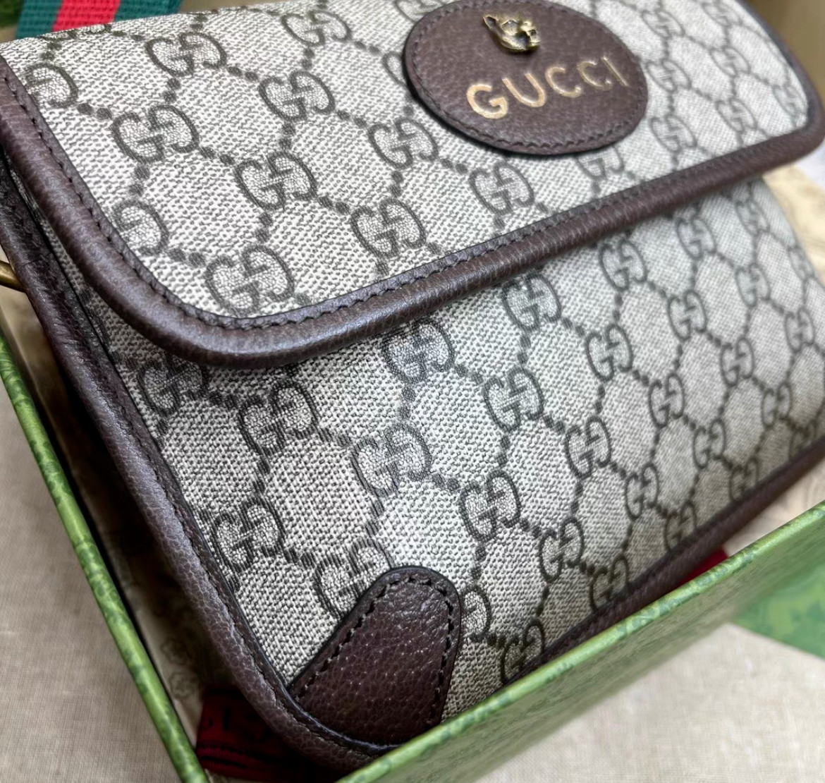 Gucci Neo Vintage GG Belt Bag/ Shoulder Bag Coated Canvas