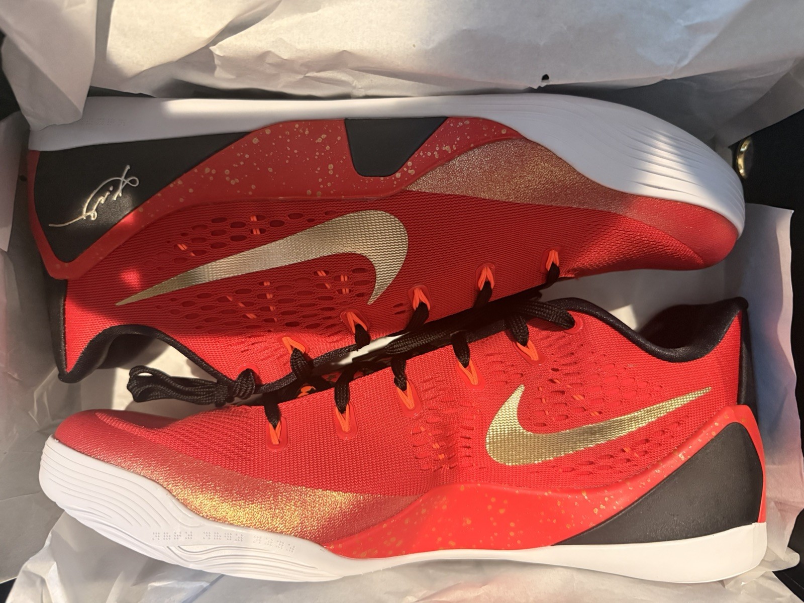 Nike Kobe IX 9 EM Protro China University Red Gold IH1400-600 sz 15 Men’s