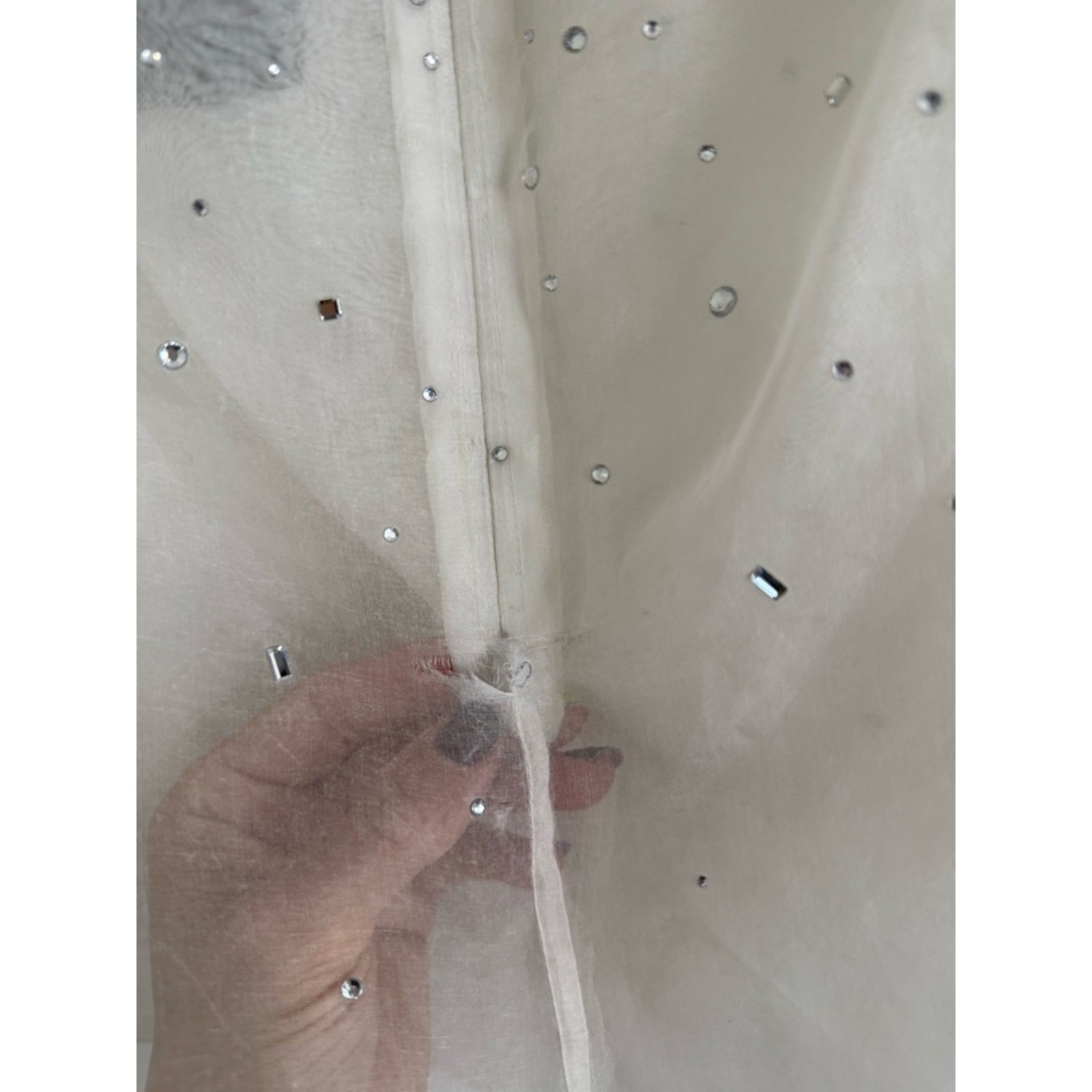 Retrofete Courtnee Crystal Embellished Sheer Mini Dress White NEW with tag