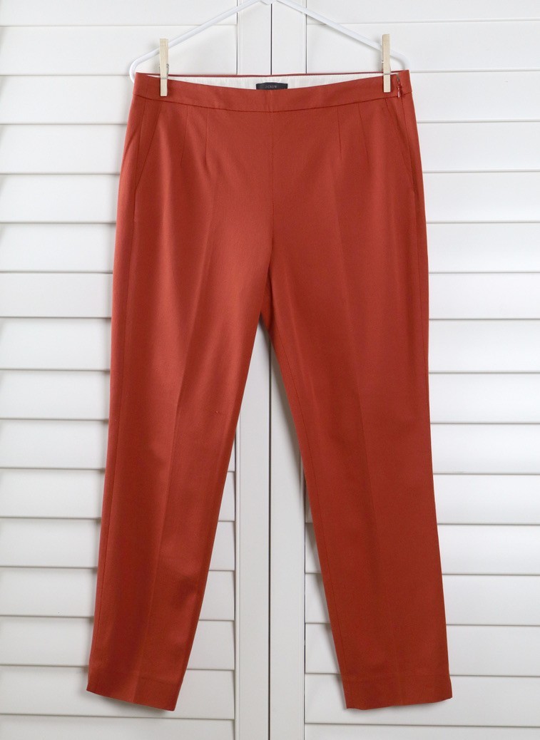 J.CREW NWT $89 Martie Pants in Burnt Orange Bi-Stretch Cotton Size 10