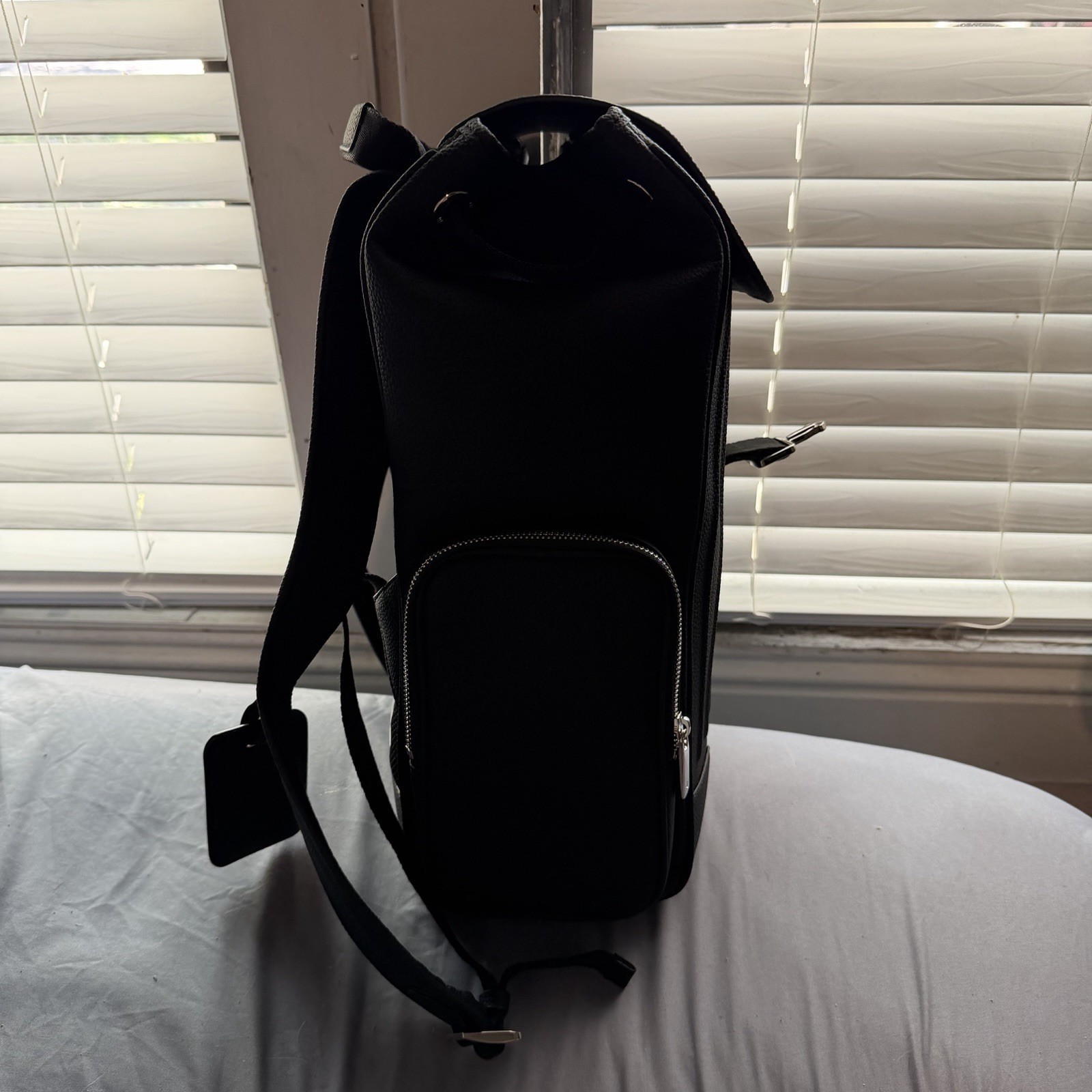 RIMOWA Black Backpack Drawstring Top Buckle Flap Zip Pockets Adjustable Straps