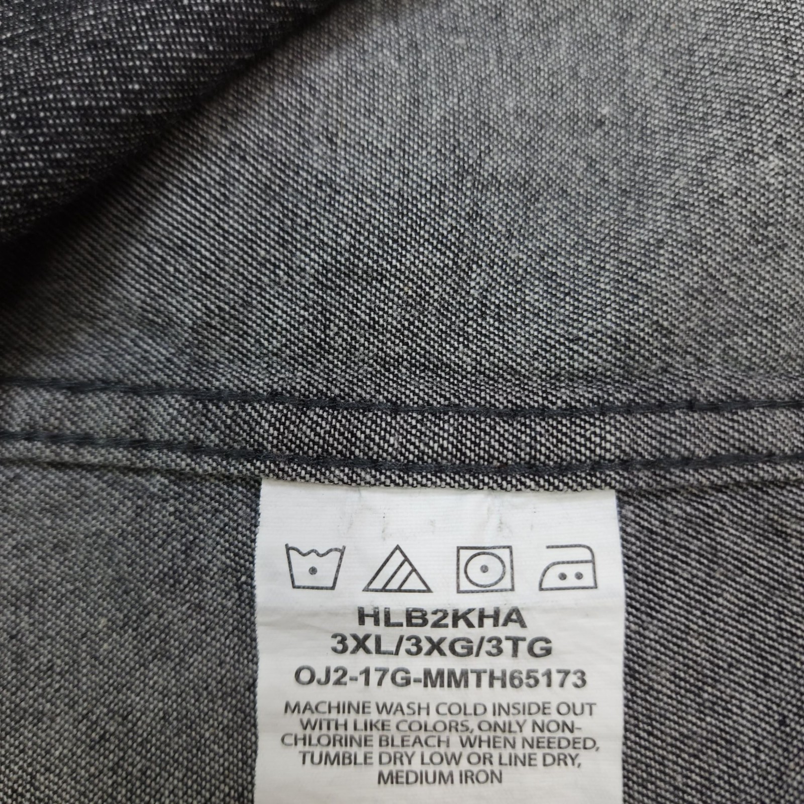 Wrangler Comfort Flex Button-Up Shirt 3XL Dark Gray 99% Cotton 1% Spandex