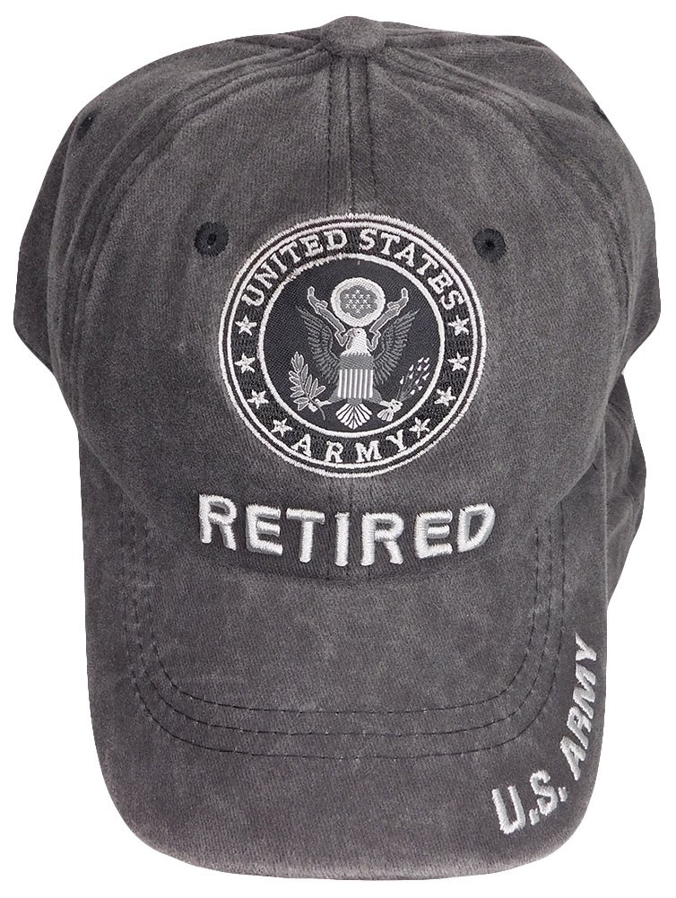 United States Army Retired Grey Gray Embroidered Hat Cap CAP522AB – Licensed