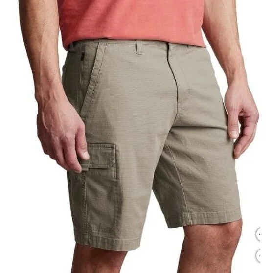 Copper and Oak Men Cargo Shorts 34 Ripstop Security Pocket Flex Stretch 2 Pair