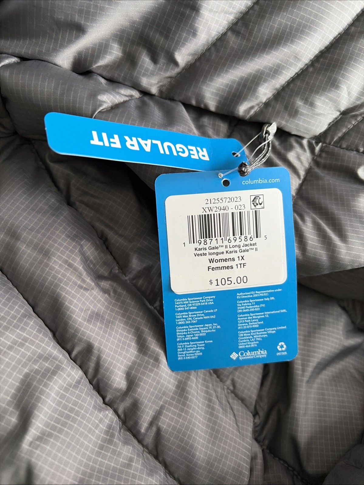 Women’s COLUMBIA Karis Gale ll Long Jacket Knee-Length Insulated Warm Hooded