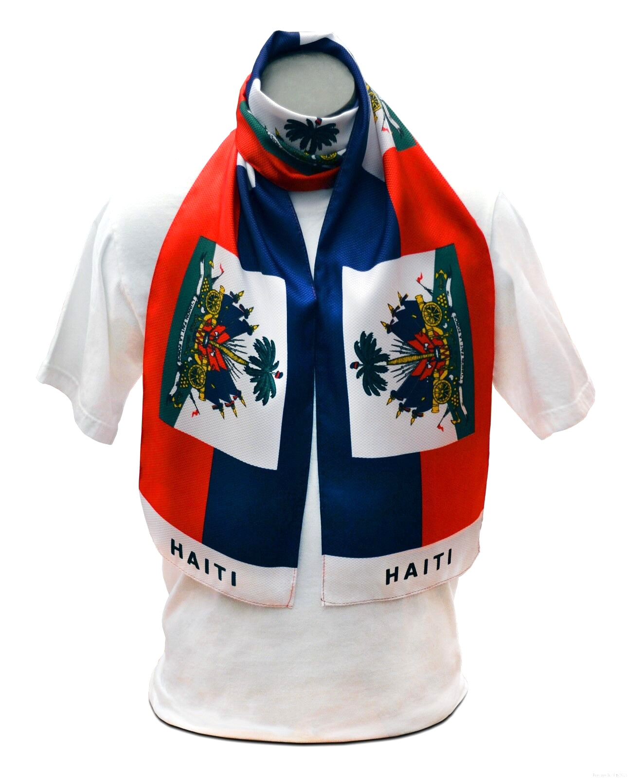 Haiti Flag Print Scarf NEW One-Size-Fits-All Haitian Shawl Sash Wrap *FREE S/H*