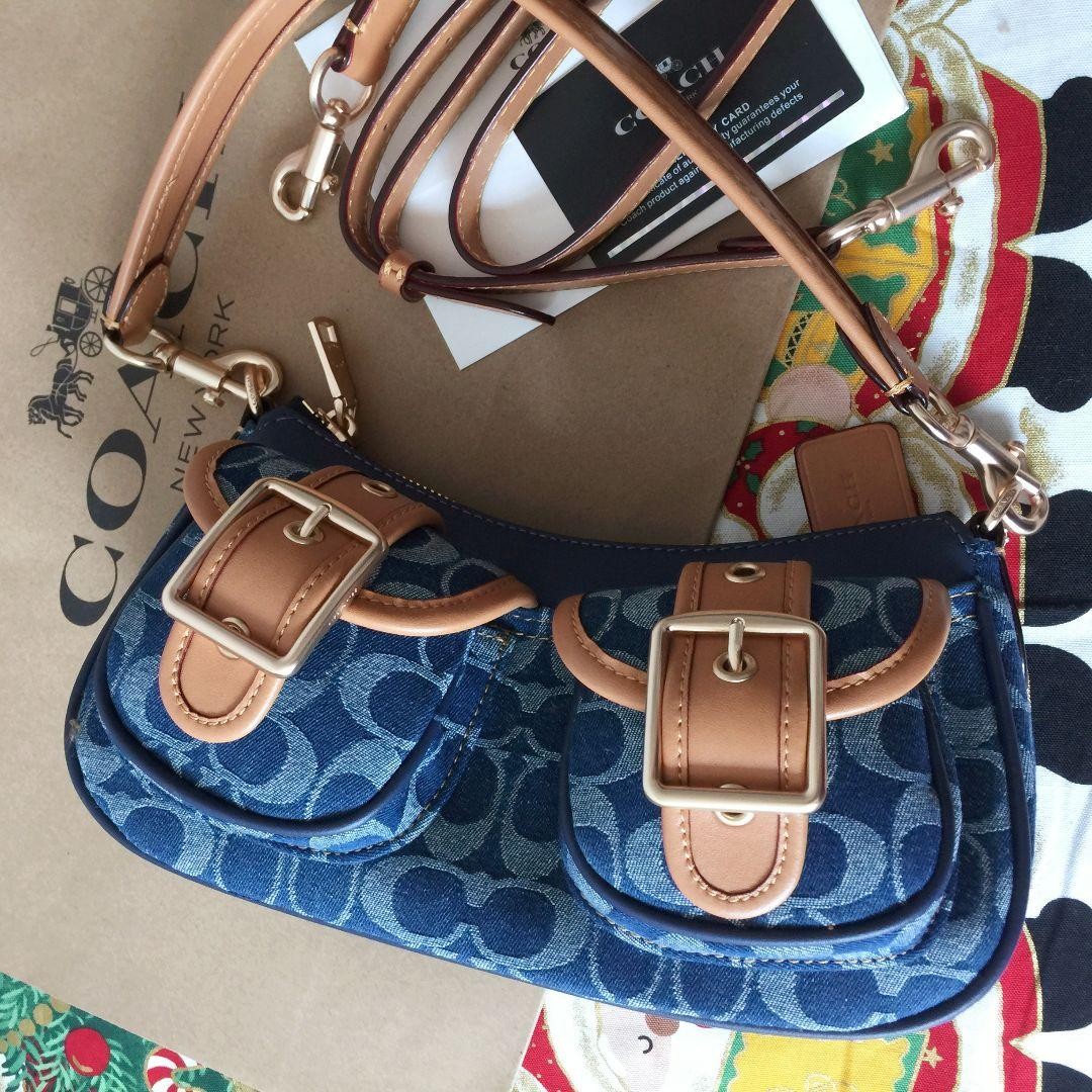 COACH Ashton Baguette Bag In Signature Canvas Denim CY700