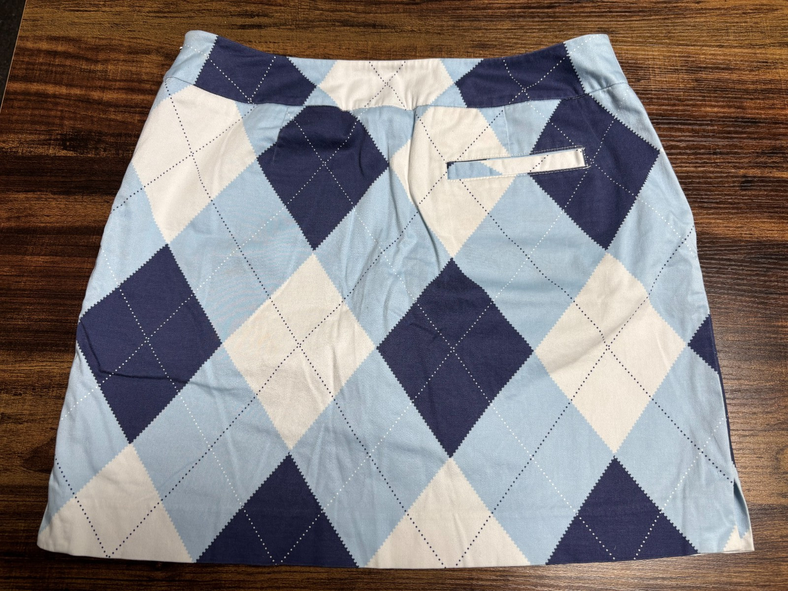 LoudMouth Golf Skort Skirt Womens Size 6 Blue White Argyle Active