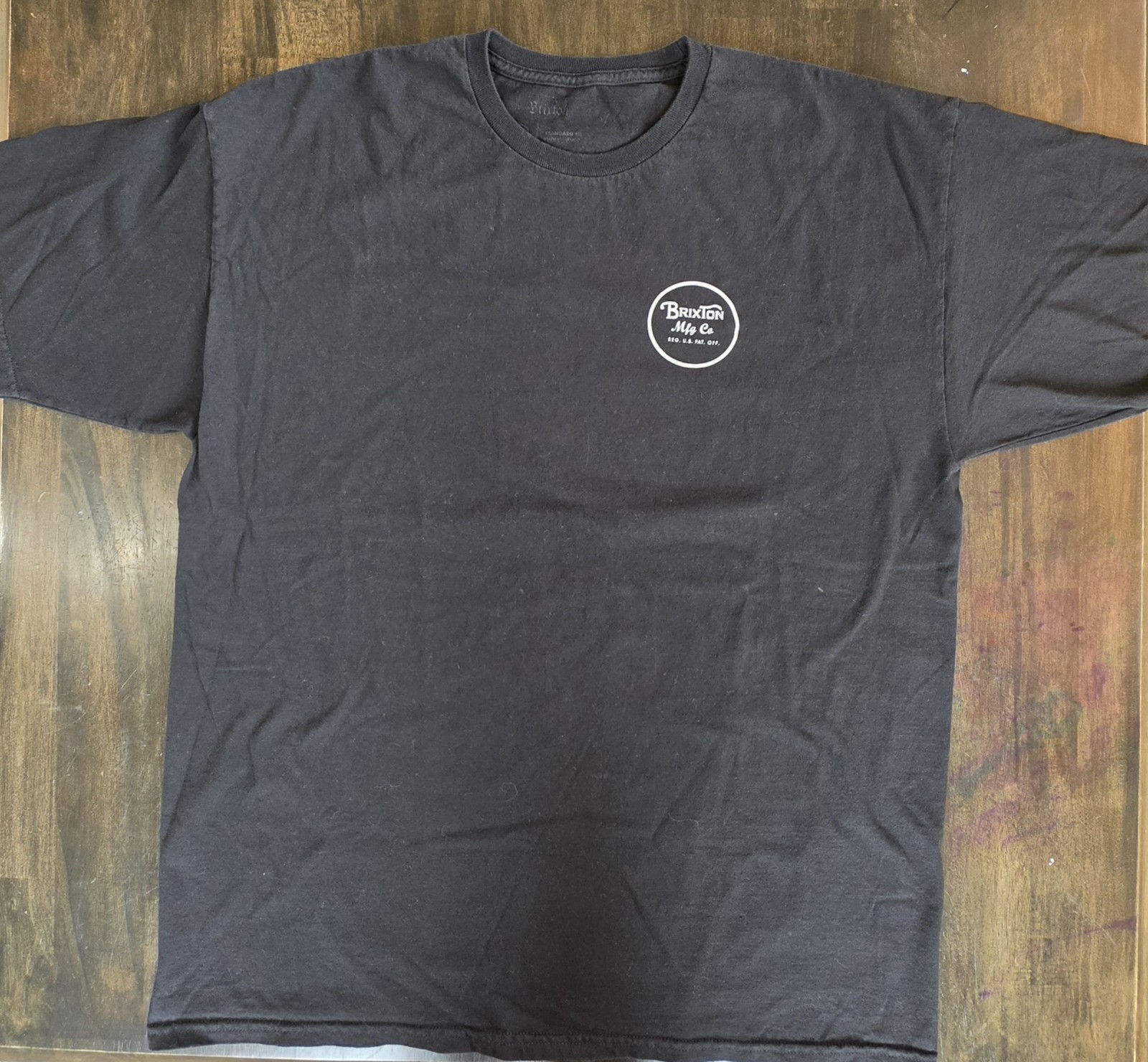 Brixton Men’s XL Black Logo Graphic T-Shirt Short Sleeve Crew Neck Skate Surf