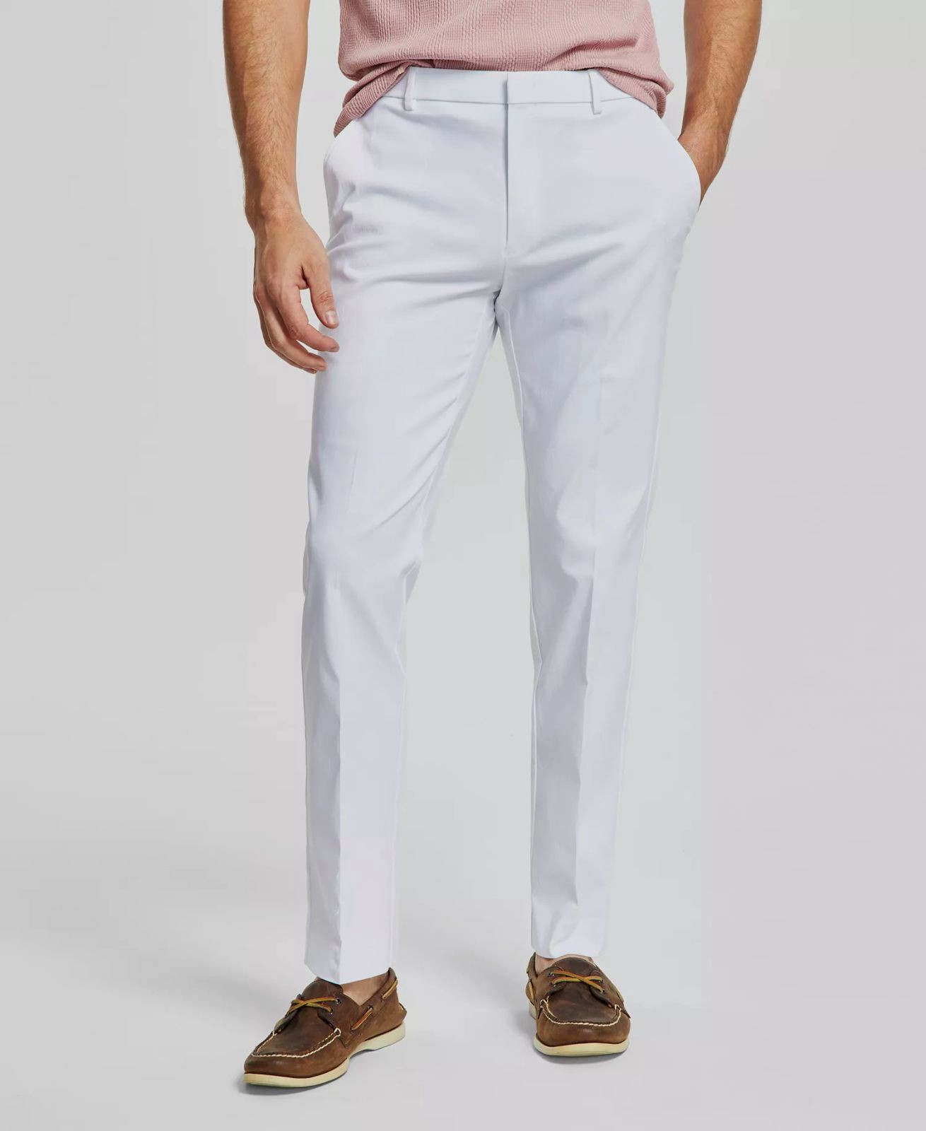 Tommy Hilfiger Men’s White Modern-Fit TH Flex Performance Pants Size 36W x 30L