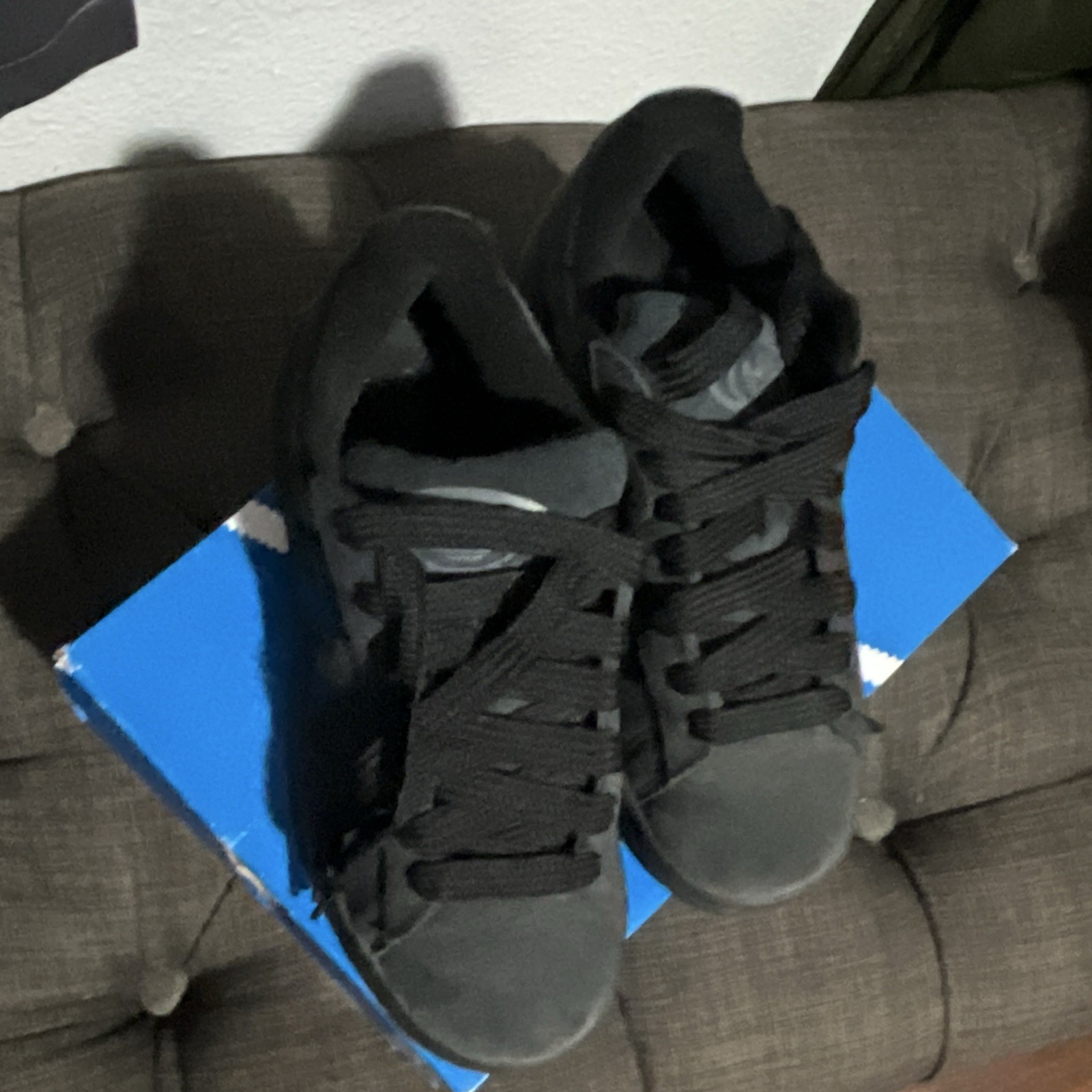 adidas Campus 00s Unisex Kids Black Low Top Leather Lace-Up Sneakers US 5Y/6.5 W