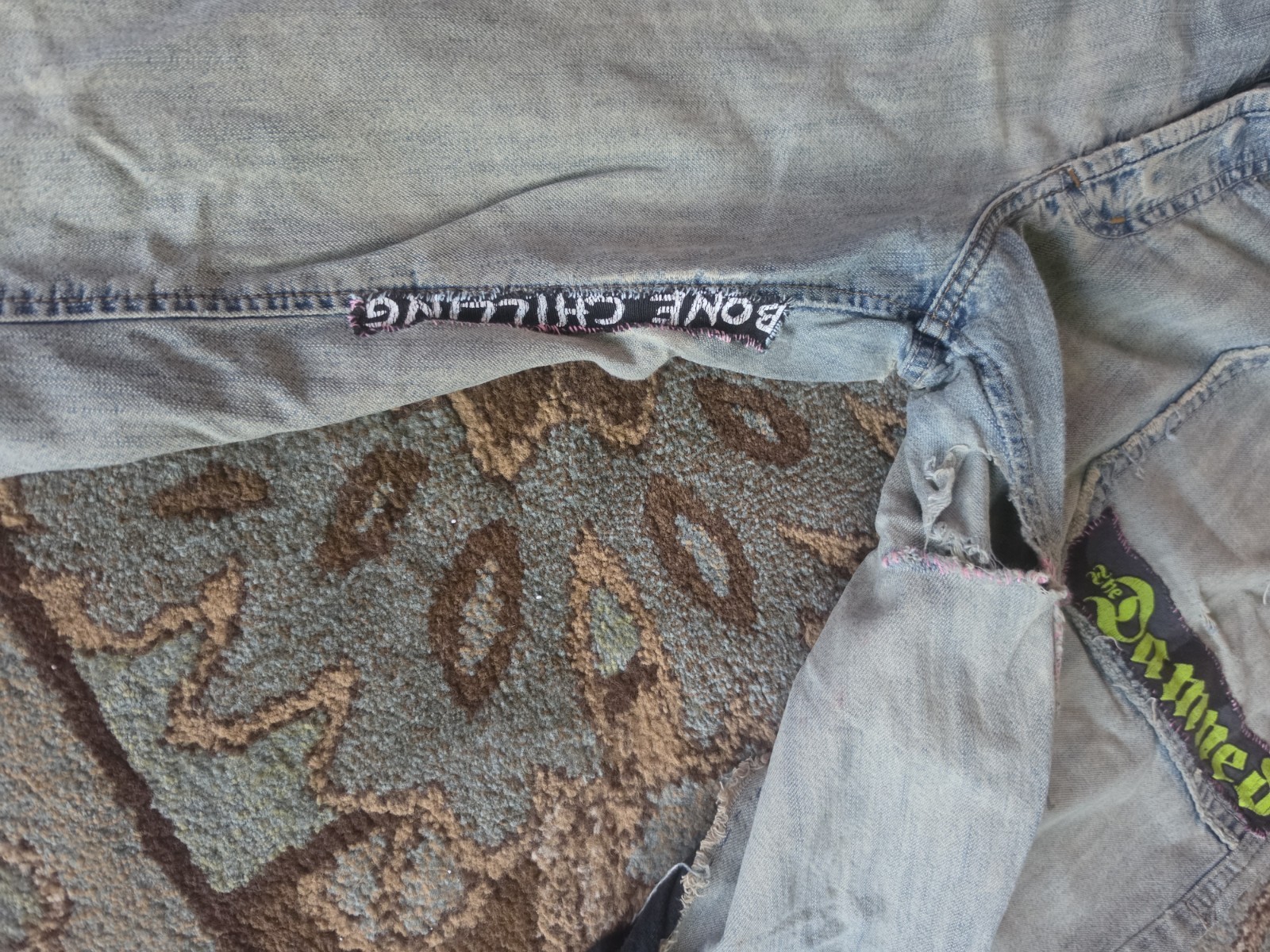 VTG DIY Wide-Leg Flare Jeans XL/XXL: STREET CRUST PUNK BIKER MOTO THRASHED Y2K