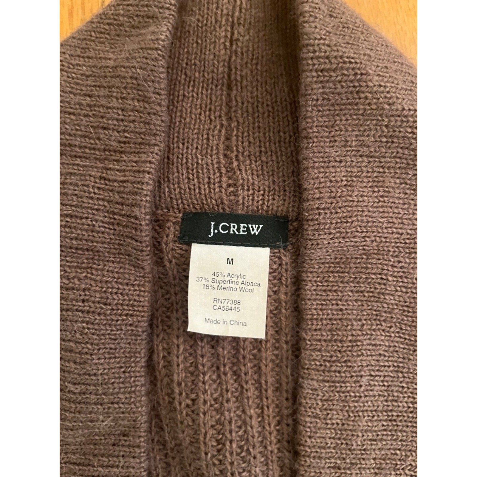 J.Crew Alpaca Merino Wool Blend Chunky Open Cardigan Brown Size M