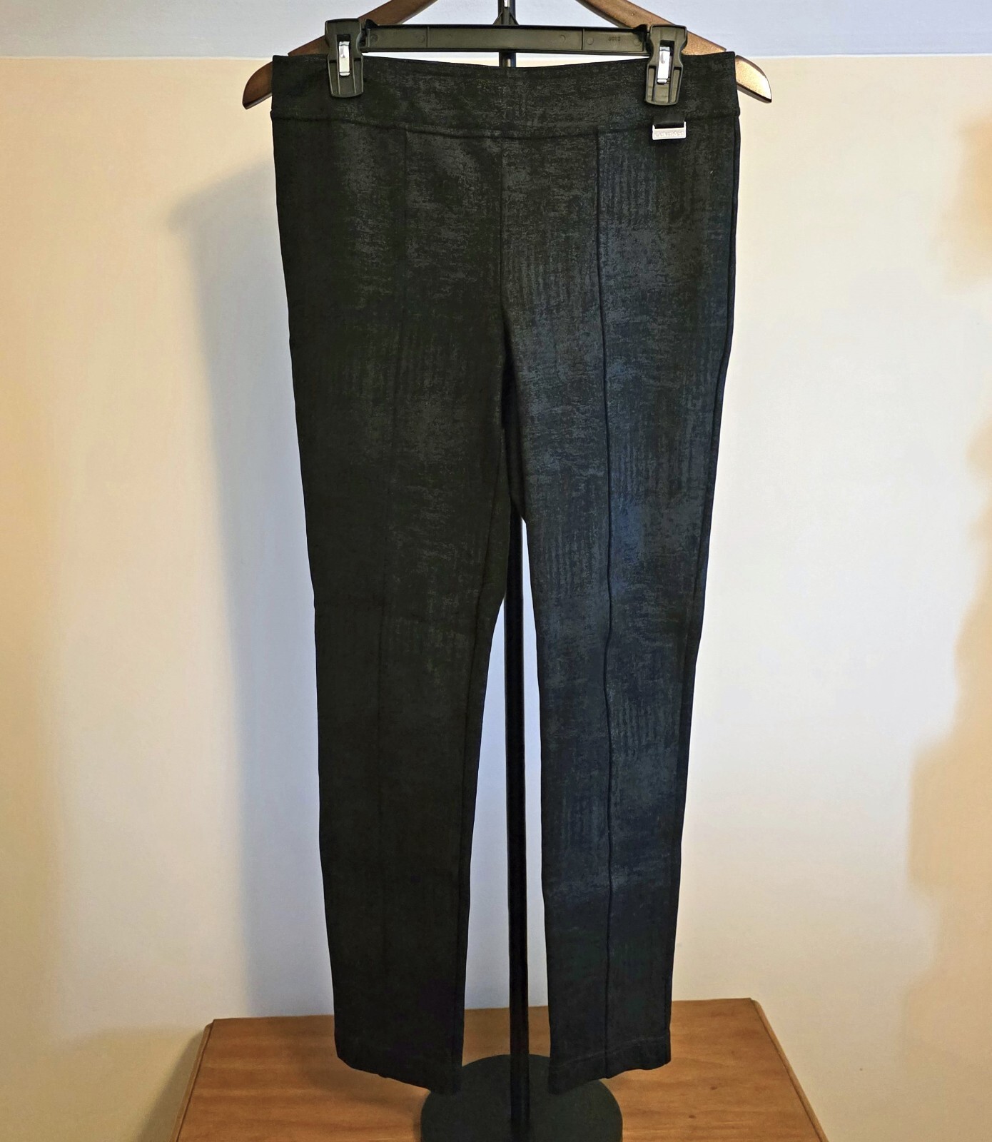 Calvin Klein Womens Small Professional Office Leggings Black Stretch Dress Pants