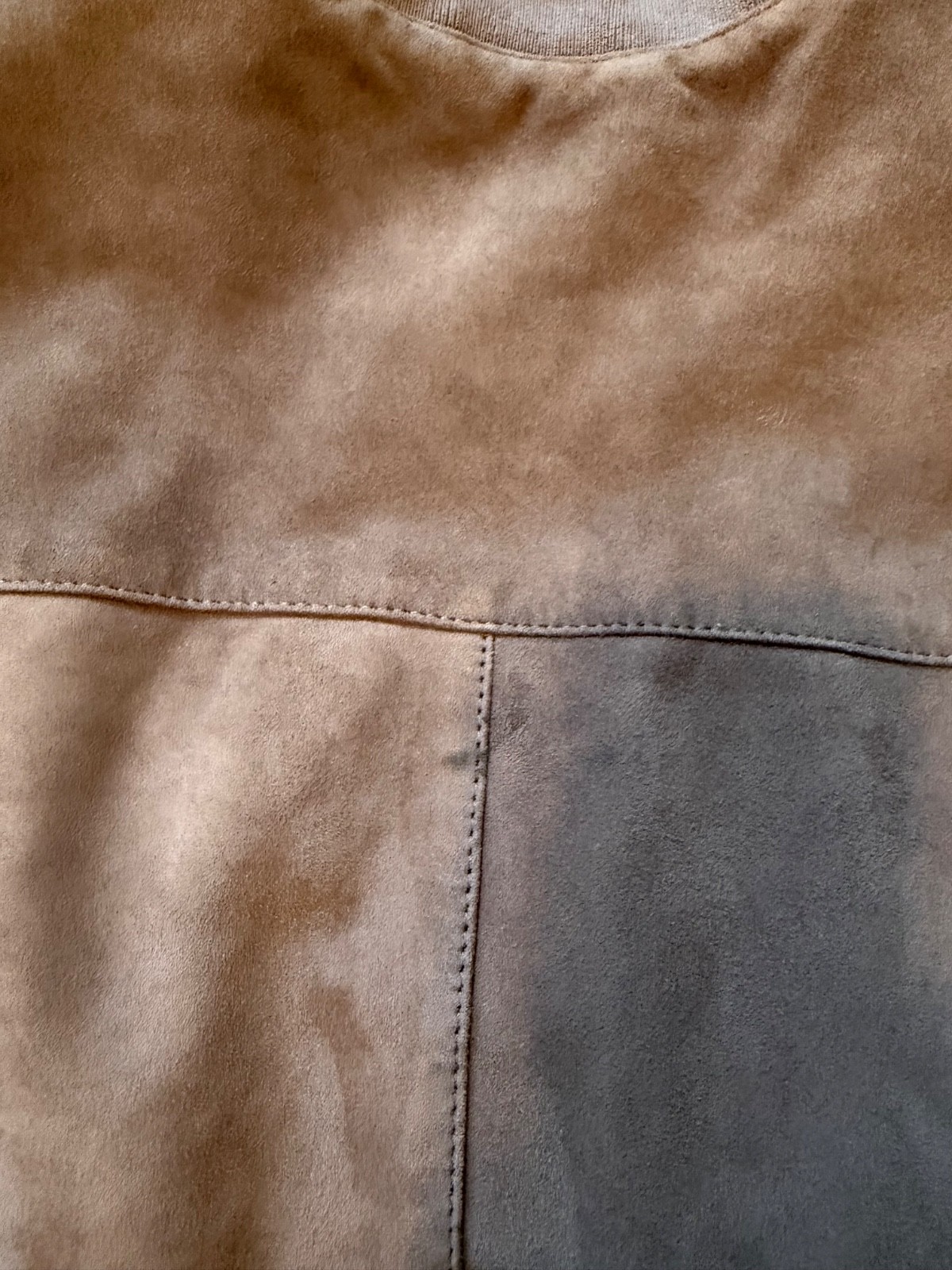 AllSaints Konrad grey suede Bomber Jacket – Men’s large