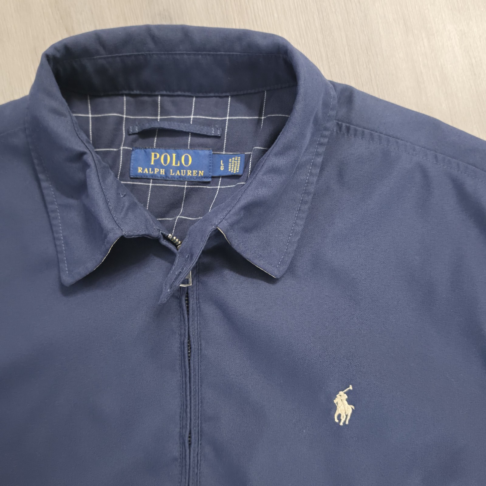 Polo Ralph Lauren Men’s Blue Harrington Jacket Full Zip Lined Logo 46R