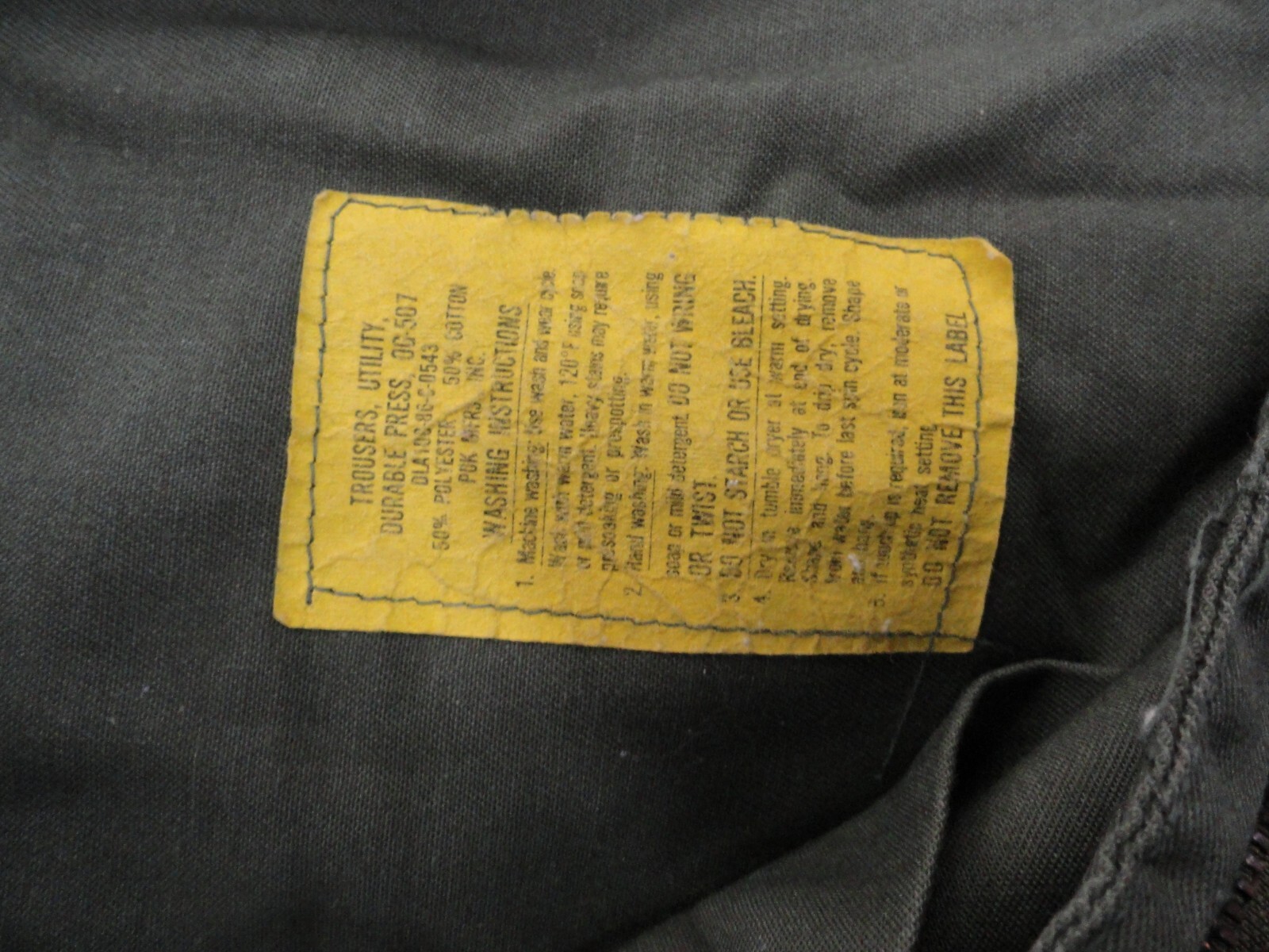 Vintage 80s US Army OG 507 Trousers Utility Pants Military USA Straight Pocket
