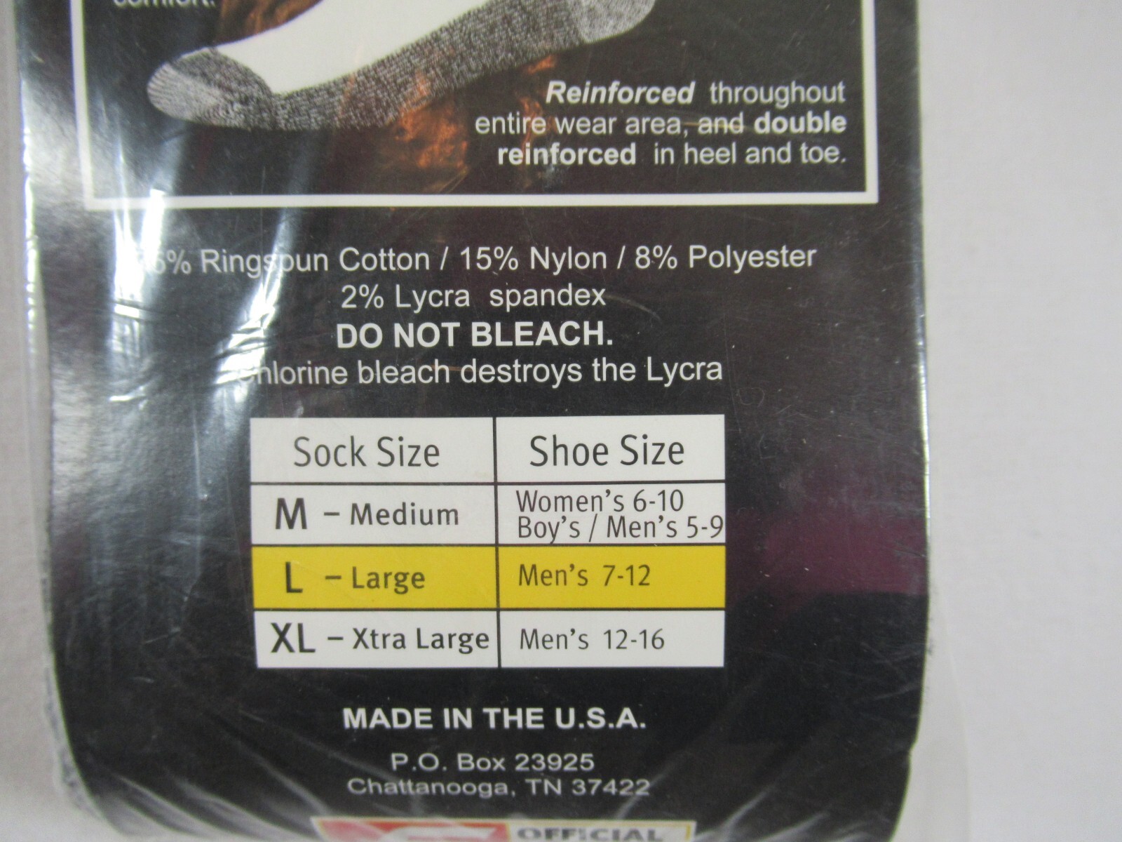 Snap On Cotton Blend Crew Socks Men Size Large 7-12 Gray