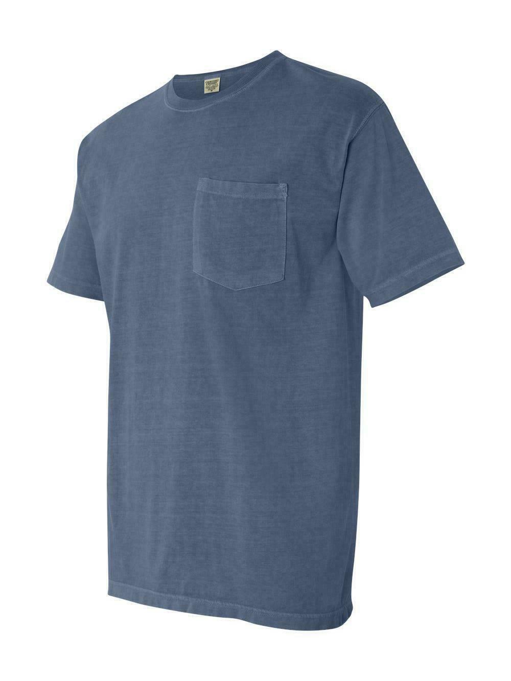 COMFORT COLORS 6030 Adult Pocket Tee – 3 First Quality Shirts – Assorted Colors