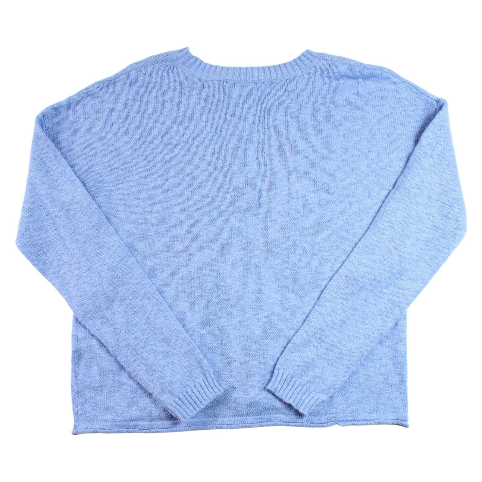 Lilly Pulitzer Sweater Womens L Blue Sun Sand Sea Cotton Crewneck Pullover $138