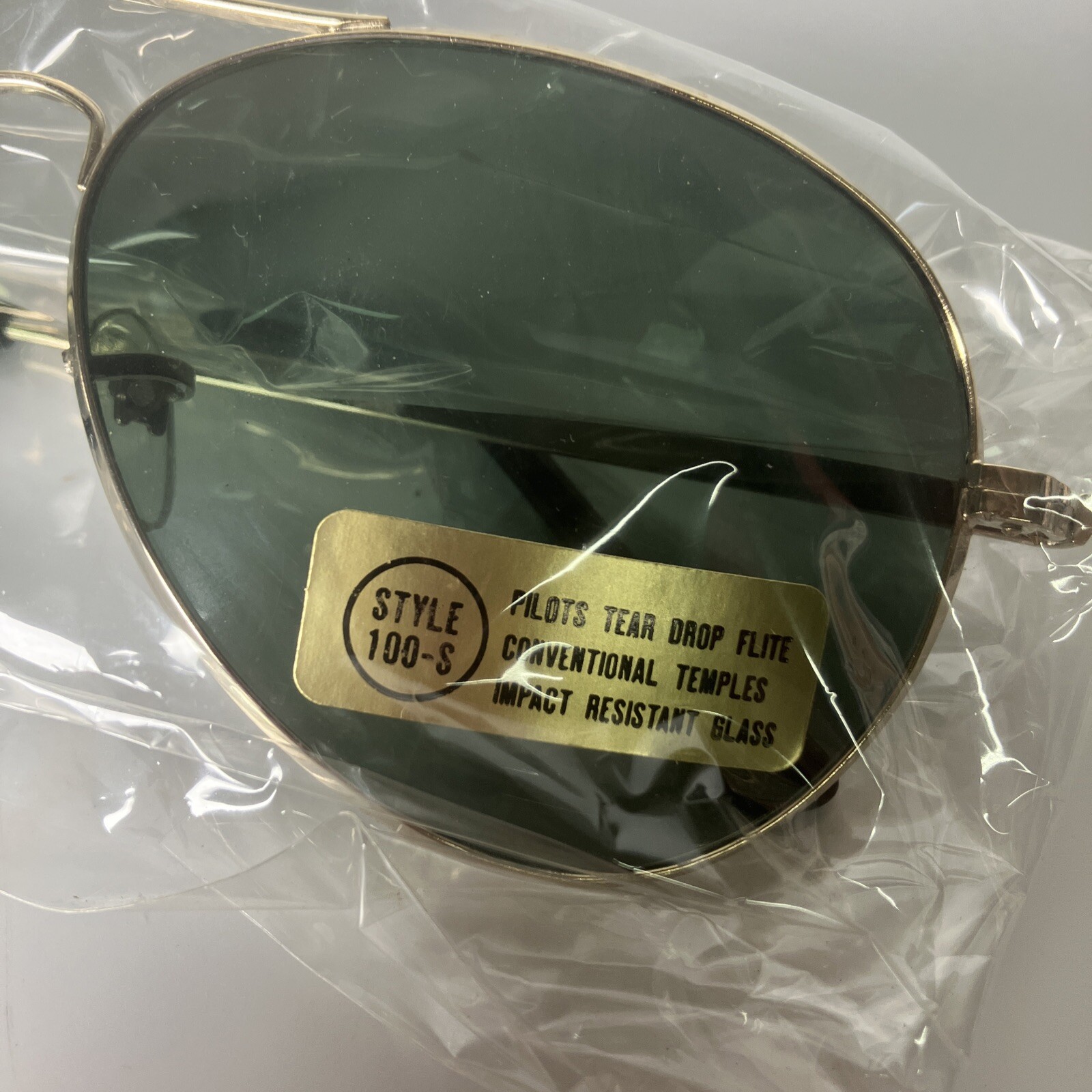 NOS Aviator Tear Drop Dark sunglasses Japan flight Glass Lens 70s/80s 100-s VTG