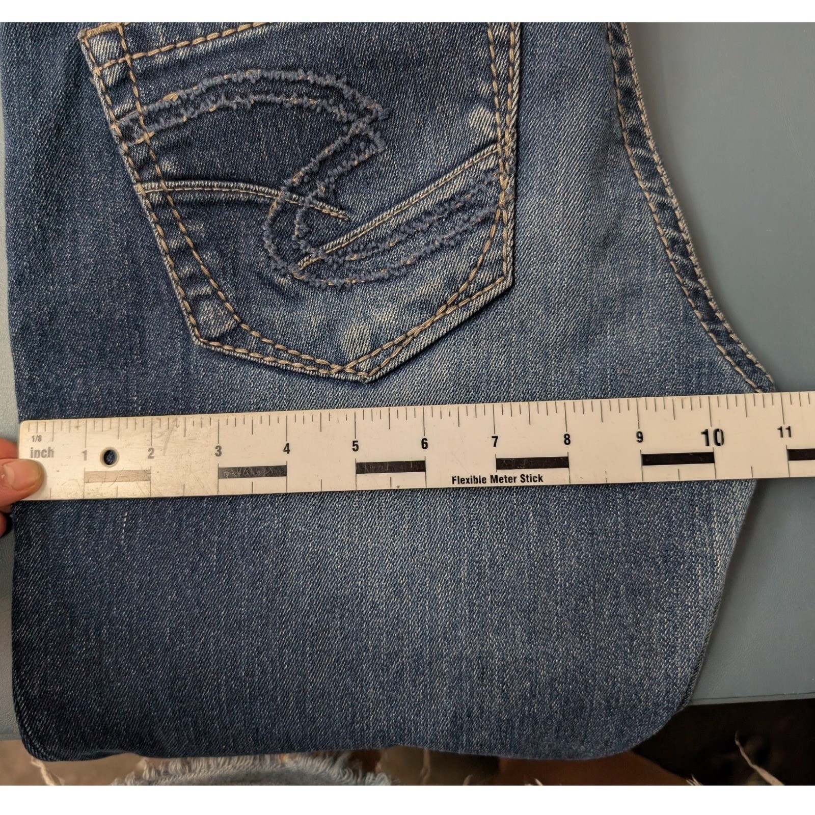 Silver Jeans Co Kelli Boyfriend Womens 28×31 Dark Wash Contrast Stitching