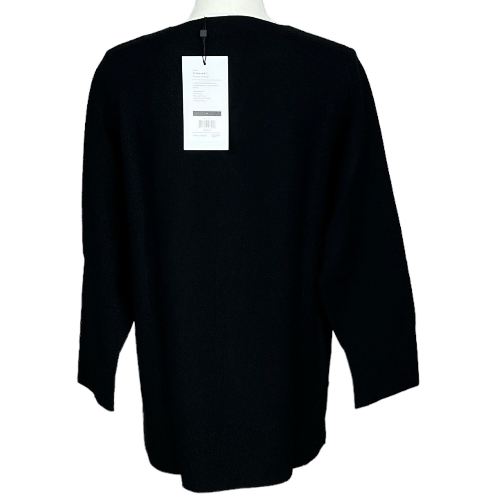 Ministry Of Supply Sweater 3D Print Knit Slouchy Black Slits Made In USA S NEW
