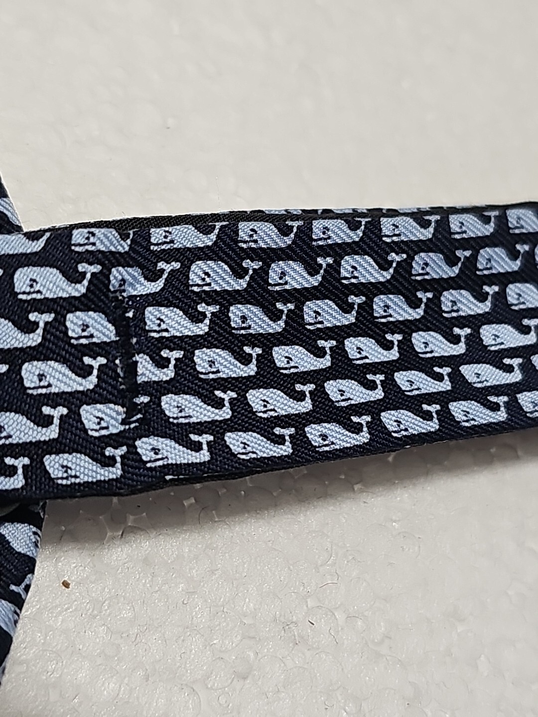 Vineyard Vines Silk Adjustable Bow Tie 13 3/4 14 Whale All Over