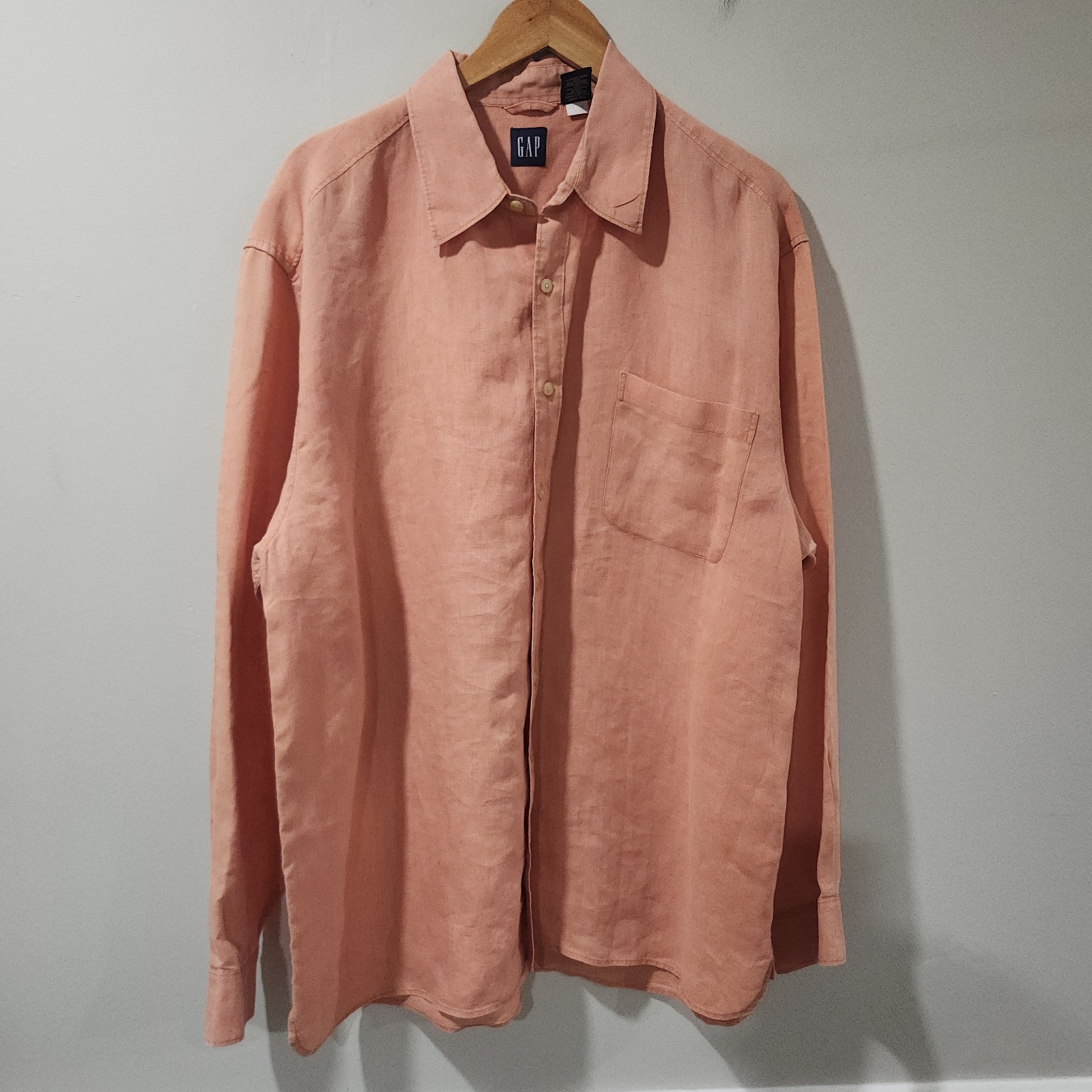 Vintage Gap 100% Linen Button Up Outdoor Summer Classic Money Casual Beach XXL