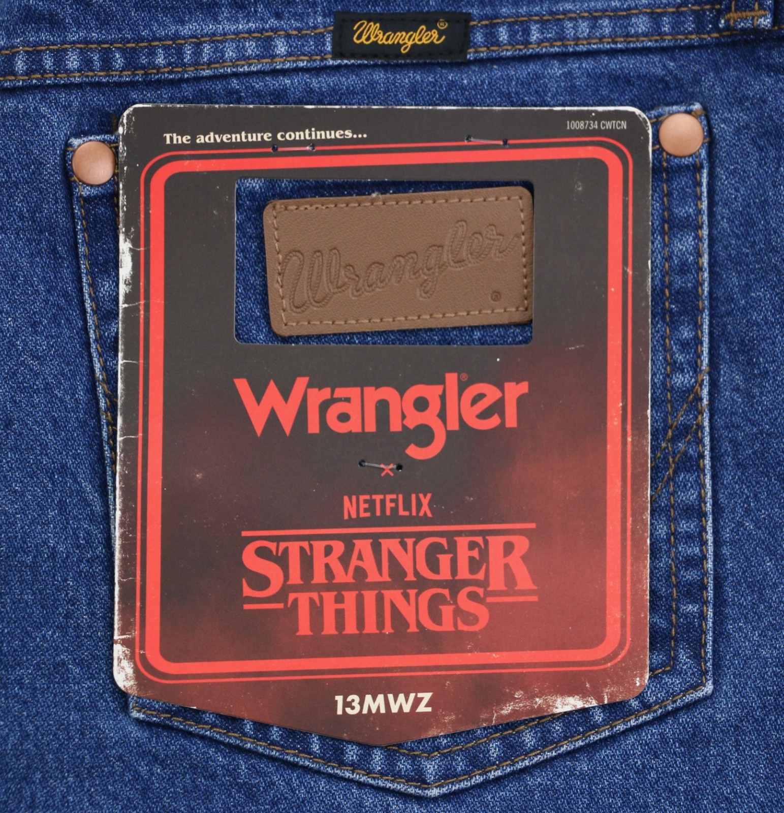 Wrangler x Stranger Things 13MWZ Cowboy Cut Jeans Dark Indigo 14.25 oz. Denim