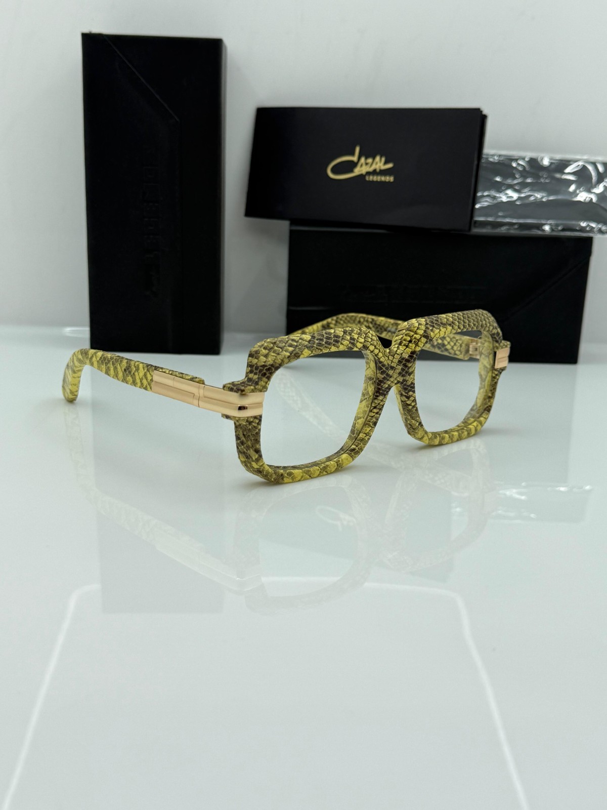 Cazal Legends Yellow Snake skin Glasses