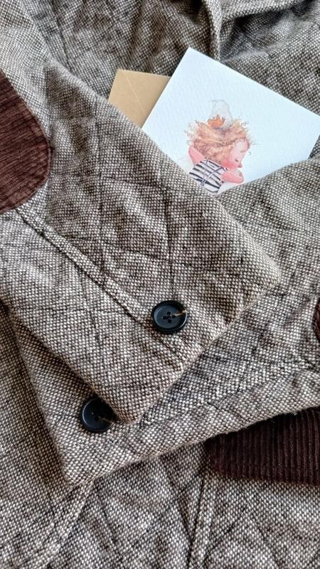 Italian Quilted Jacket Featuring Natural Wool and Refined Suede Accents
