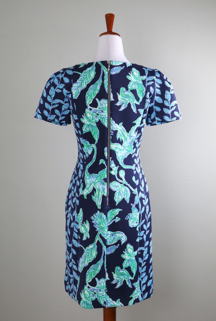 LILLY PULITZER $178 Neoprene Scuba Smooth Stretch Printed Sheath Dress Size 8