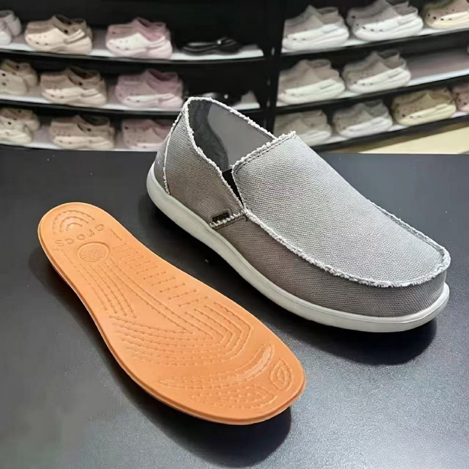 New Crocs Santa Cruz Men Canvas Slip On Loafers Casual Walking Shoes