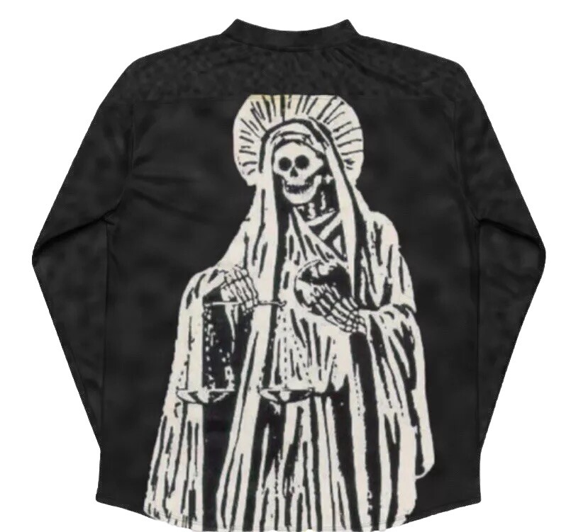 Jesus Malverde Narco Saint Jersey Black And White All Sizes Available