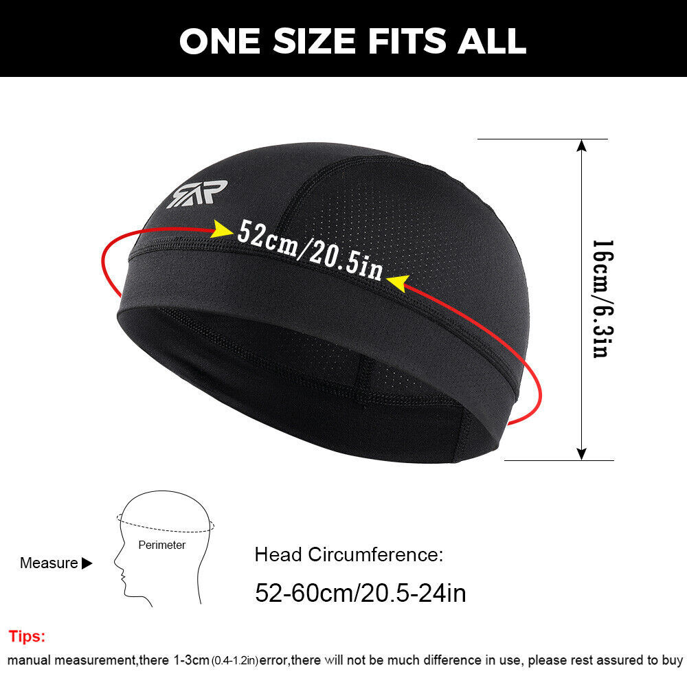 Cooling Moisture Sweat Wicking Dome Skull Cap Helmet Liner Bald Sport Beanie Hat