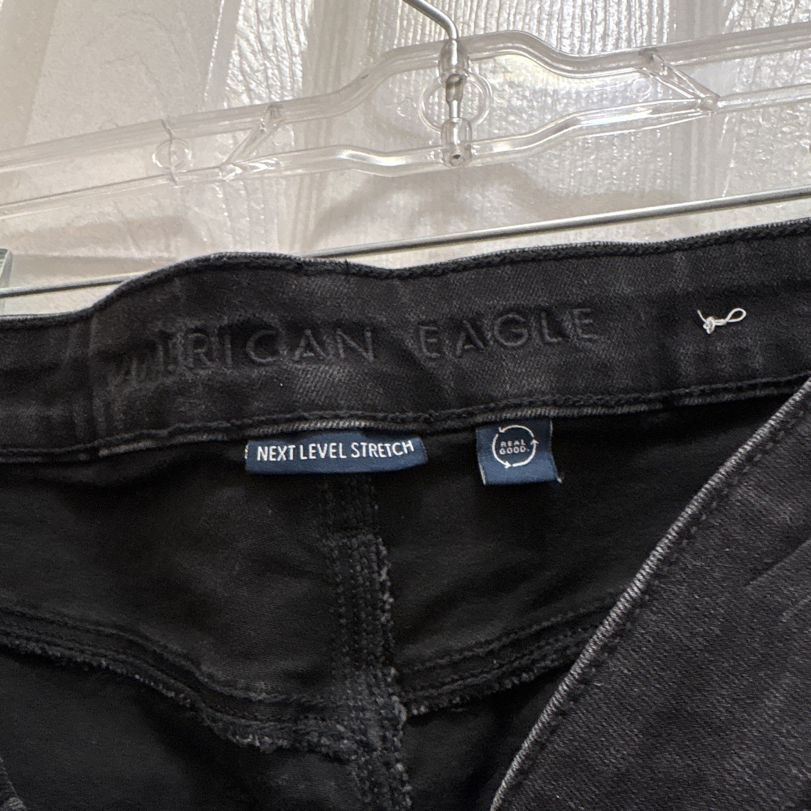 American Eagle Outfitters Next Level Stretch Black Mid Rise Skinny Jeans 8