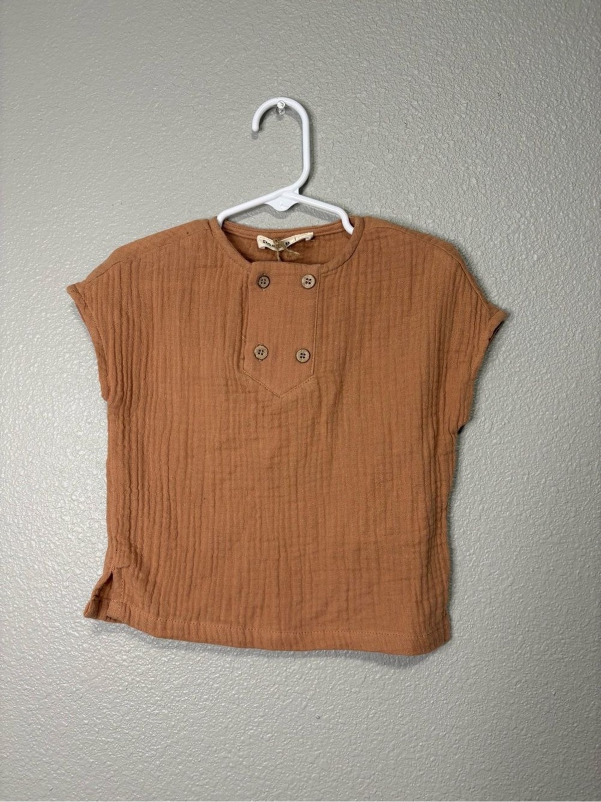 Pastel Sand Cotton Muslin Top 18 Months NWT Double Gauze MSRP $39