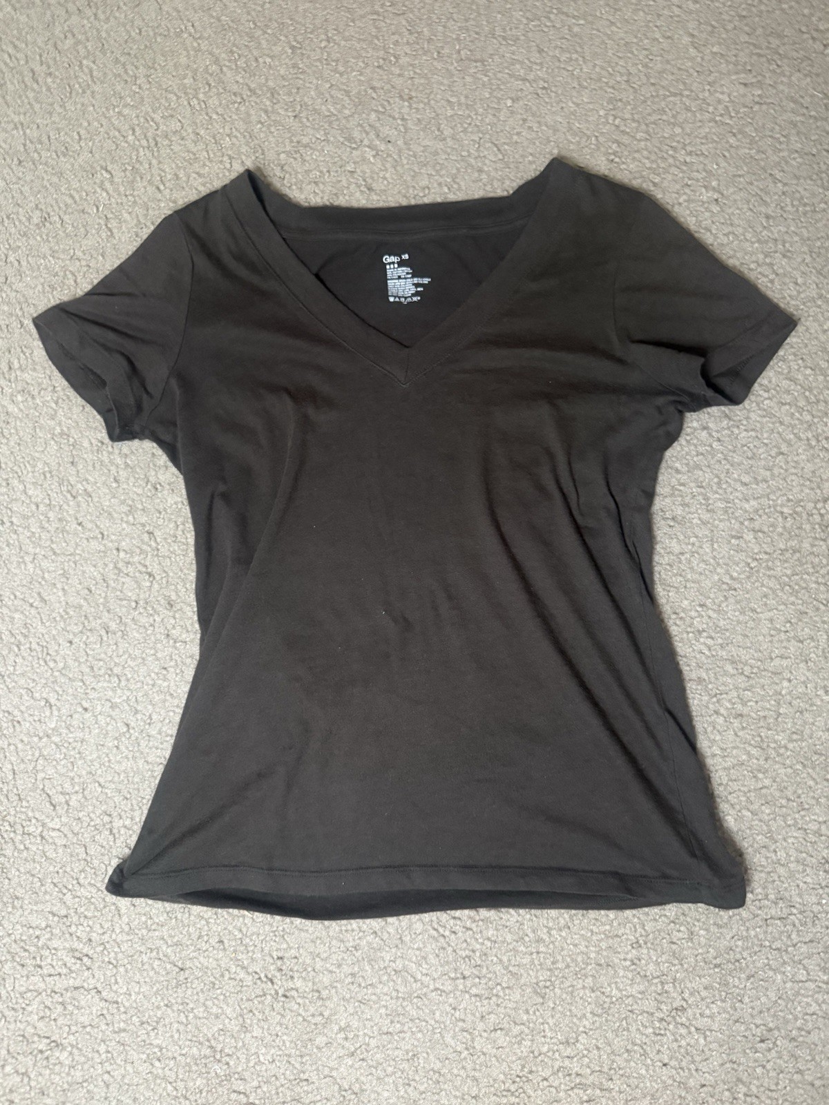 Vintage Gap Women’s Brown Knit Solid V-Neck Short Sleeve T-Shirt Regular XS