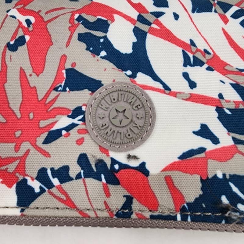 Kipling Canvas Zip Around Wallet Wristlet Women’s OS Autumnal Field Abstract