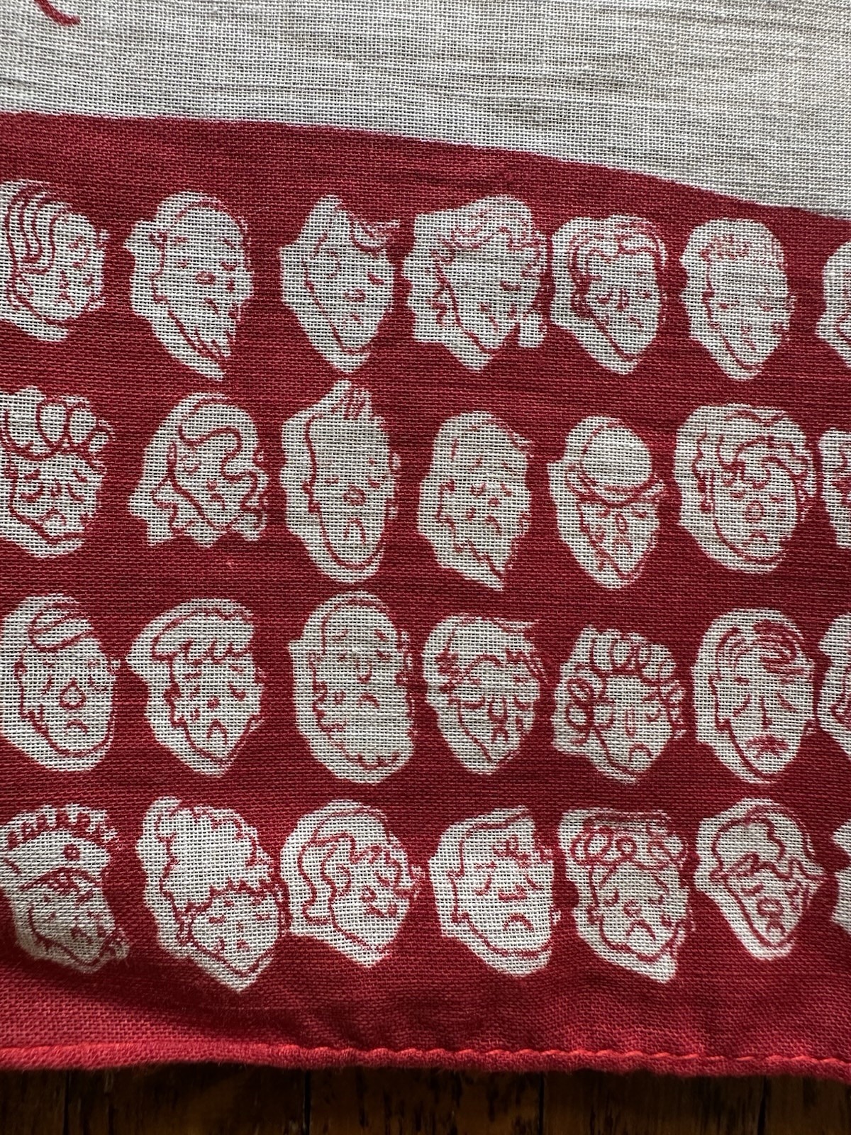 NOS 1950s Symphony ‘Crying Towel’ Novelty Political Bandana Humor Scarf Red VTG